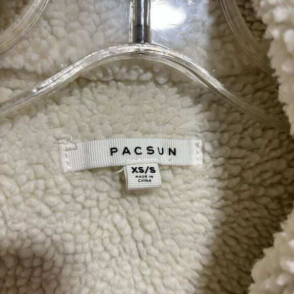 PacSun Womens Light Blue Long Sleeve Sherpa Lined Denim Trucker Jacket Size XS/S - Picture 3 of 8